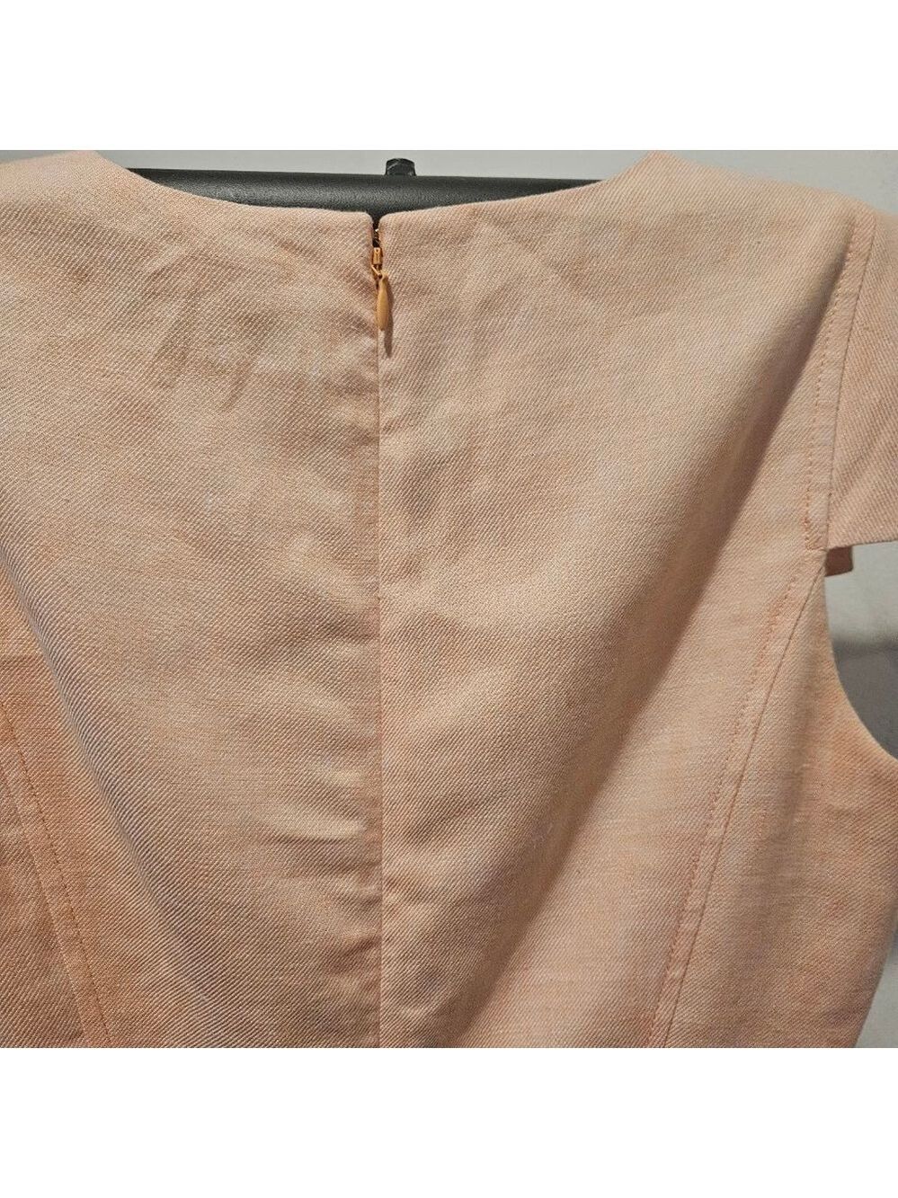Women's J.Crew Linen Blend Resume Midi Dress Size 2 Orange Sorbet, 2 Pockets! - Picture 10 of 14